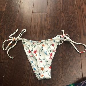 Zaful white and floral bikini bottom